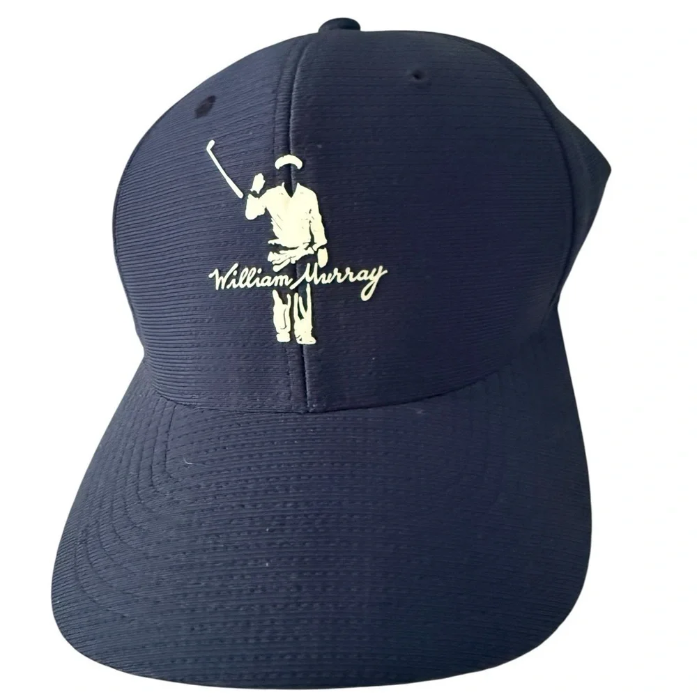 William Murray Flex Fit Size L-XL Navy Blue With Plaid inside Lined Bill Golf